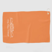 トレンドカラーフレッシュなミカンのゴルフタオル ゴルフタオル (横)