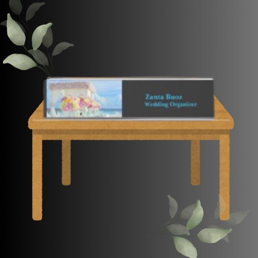 トレンドカラーブラック結婚の開催者 デスクネームプレート