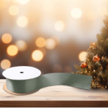 トレンドカラーミュート緑がかったグレーサテンリボン