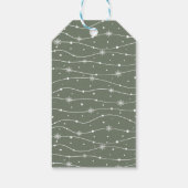 トレンドカラーミュート緑がかった灰色のスノーフレークのギフトラベル ギフトタグ (裏面)