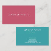 トレンドカラーモダンミニマル設計テンプレート 名刺 (正面/裏面)