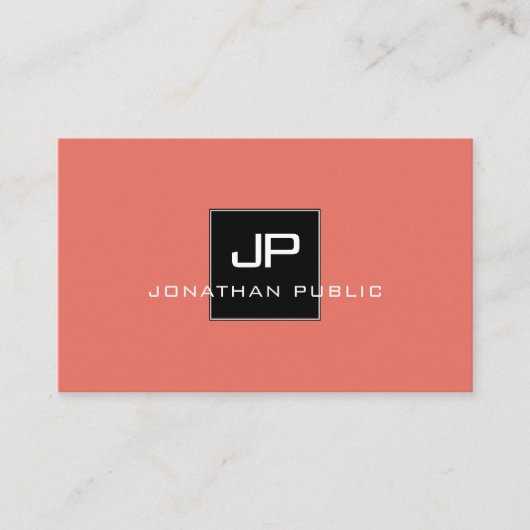 トレンドカラーモノグラムモダンエレガントテンプレート 名刺 (正面)