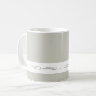 トレンドカラーライトシルバーグレー未来的な名前マグカップ コーヒーマグカップ