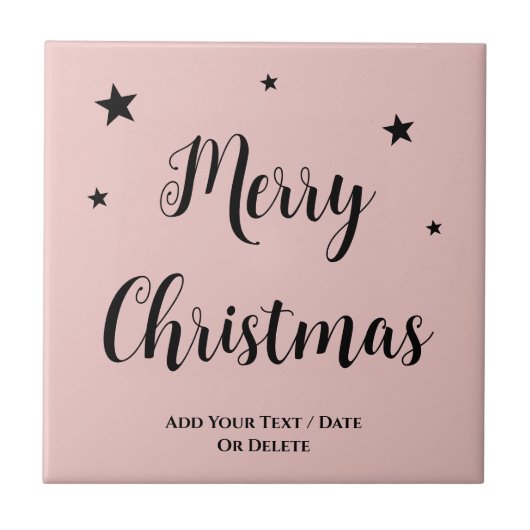 トレンドカラーライトピンクのクリスマスセラミックタイル タイル (正面)