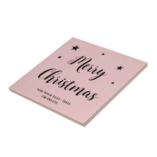 トレンドカラーライトピンクのクリスマスセラミックタイル タイル (側面)