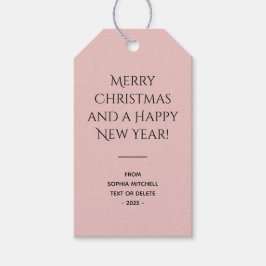 トレンドカラーライトピンクのクリスマス ギフトタグ