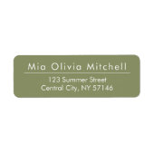 トレンドカラーリードグリーン – モダン住所 シール (正面)