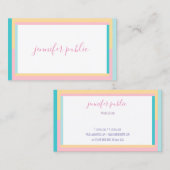 トレンドカラー手書き名前文字シンプルモダン 名刺 (正面/裏面)