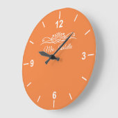 トレンドカラー新鮮なタンジェリン大きな壁時計 ラージ壁時計 (傾斜)