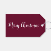 トレンドカラー暗黒ブルゴーニュのミニマリスト ギフトタグ (正面(横))