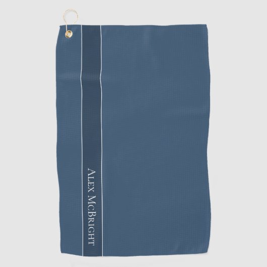 トレンドカラー深刻な青の近代的な名前ゴルフタオル ゴルフタオル (正面)