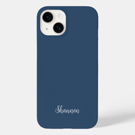 トレンドカラー真面目なブルー名ミニマル主義者 Case-Mate iPhoneケース (裏面)
