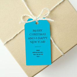 トレンドカラー鮮やかなシアンのミニマリスト ギフトタグ