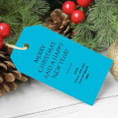 トレンドカラー鮮やかなシアンのミニマリスト ギフトタグ