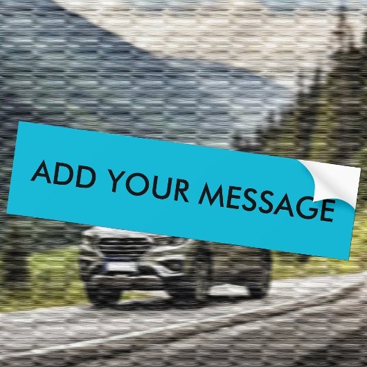 トレンドカラー鮮やかなシアンメッセージバンパーステッカー バンパーステッカー