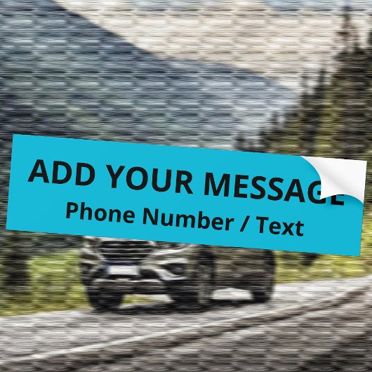 トレンドカラー鮮やかなシアン文字バンパーステッカー バンパーステッカー