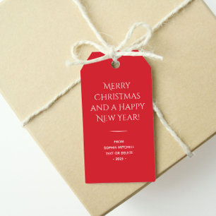 トレンドカラー鮮やか赤ミニマリスト ギフトタグ