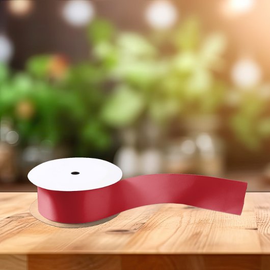 トレンドカラー鮮やか – 赤 – 無地の サテンリボン