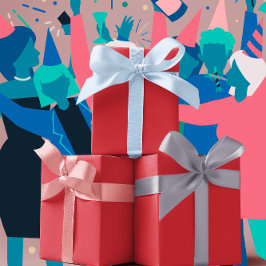 トレンドカラー鮮やか – 赤 – 無地の ラッピングペーパーシート