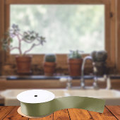 トレンドカラー – オリーブグリーンカラー無地の- サテンリボン