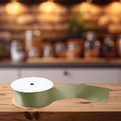 トレンドカラー – オリーブグリーンカラー無地の- サテンリボン