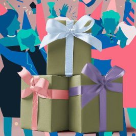 トレンドカラー – オリーブグリーンカラー無地の- ラッピングペーパーシート