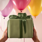 トレンドカラー – オリーブグリーンカラー無地の- ラッピングペーパーシート