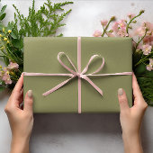 トレンドカラー – オリーブグリーンカラー無地の- ラッピングペーパーシート