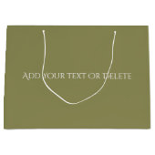 トレンドカラー – オリーブグリーンカラー無地の- ラージペーパーバッグ (正面)