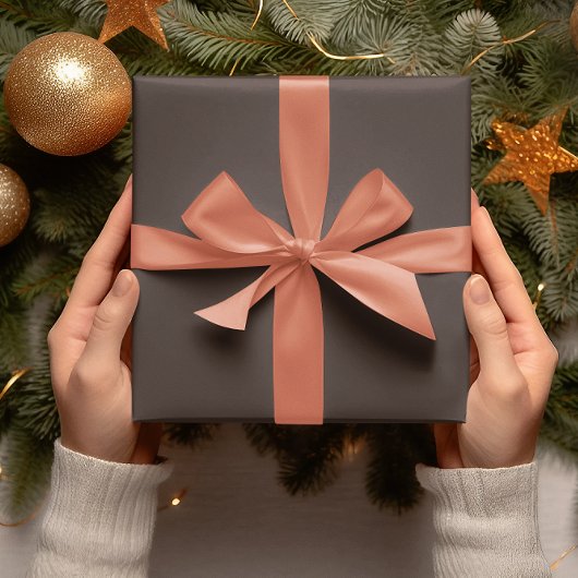 トレンドカラー – コーヒーブラウン無地のカラー転が- ラッピングペーパー