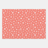 トレンドカラー – コーラルサンセットカラー – パターン ラッピングペーパーシート (正面3)