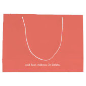 トレンドカラー – コーラルサンセットカラー – 無地の ラージペーパーバッグ (裏面)