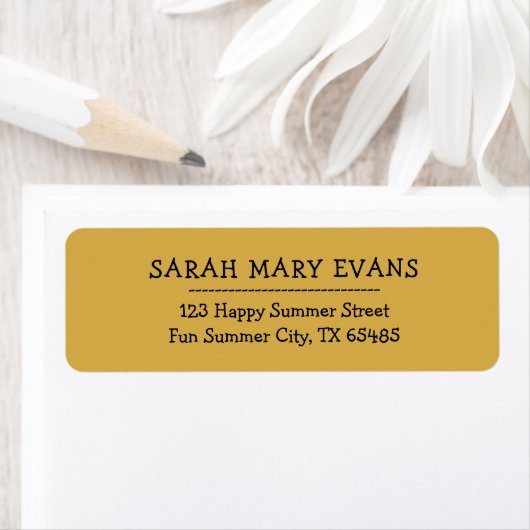 トレンドカラー – ゴールデンイエロー差出人住所ラベル ラベル (インサイチュ)