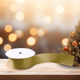 トレンドカラー – サニーオリーブ色 – 無地の サテンリボン