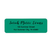 トレンドカラー – ジェードグリーン差出人住所ラベル ラベル (正面)