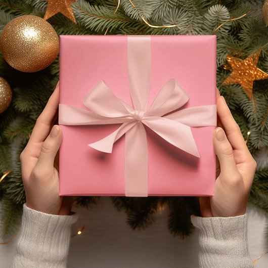 トレンドカラー – スイカ無地のピンク転が色 ラッピングペーパー