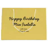 トレンドカラー – ソフトイエローカスタマイズ可能な抱き枕 ラージペーパーバッグ (正面)