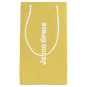 トレンドカラー – ソフトイエロースモールネーム抱き枕 スモールペーパーバッグ (正面)