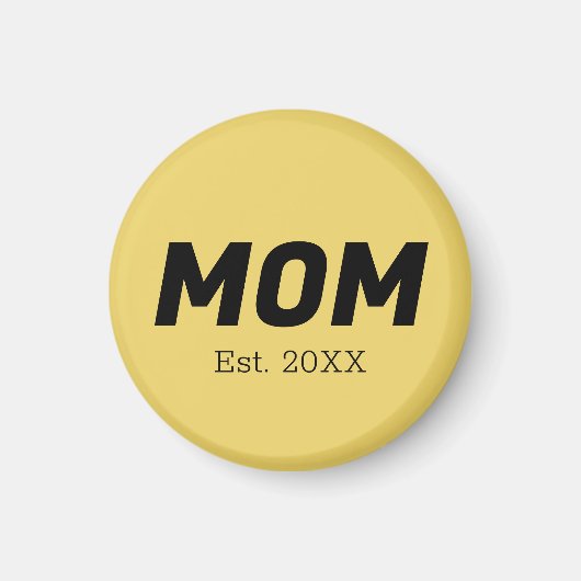 トレンドカラー – ソフトイエローマママグネット マグネット (正面)