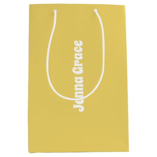トレンドカラー – ソフトイエローミディアム名抱き枕 ミディアムペーパーバッグ (正面)