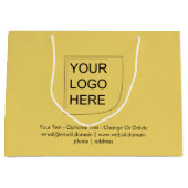 トレンドカラー – ソフトイエローラージロゴ抱き枕 ラージペーパーバッグ (正面)