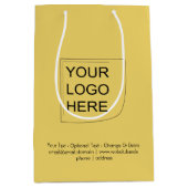 トレンドカラー - ソフトイエロー ミディアムロゴギフトバッグ ミディアムペーパーバッグ (正面)