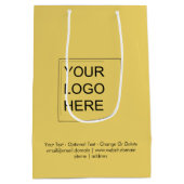 トレンドカラー - ソフトイエロー ミディアムロゴギフトバッグ ミディアムペーパーバッグ (裏面)