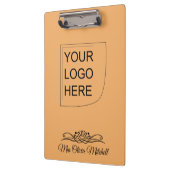 トレンドカラー – ソフトオレンジ色ロゴのクリップボード クリップボード (左)