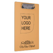 トレンドカラー – ソフトオレンジ色ロゴのクリップボード クリップボード (右)