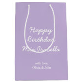 トレンドカラー – ソフトバイオレットカスタム抱き枕（中） ミディアムペーパーバッグ (正面)