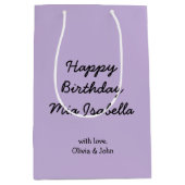 トレンドカラー – ソフトバイオレットカスタム抱き枕（中） ミディアムペーパーバッグ (正面)