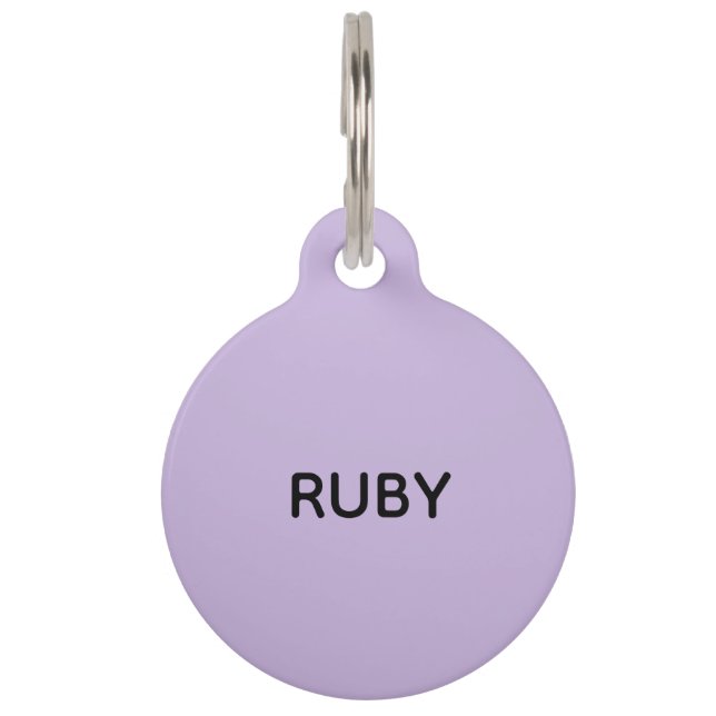 トレンドカラー ソフトバイオレット ヘルプ ペットIDタグ (正面)