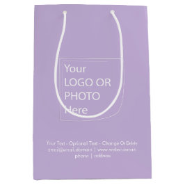 トレンドカラー - ソフトバイオレット ミディアムロゴギフトバッグ ミディアムペーパーバッグ