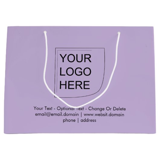 トレンドカラー - ソフトバイオレット 大型ロゴ ギフトバッグ (正面)